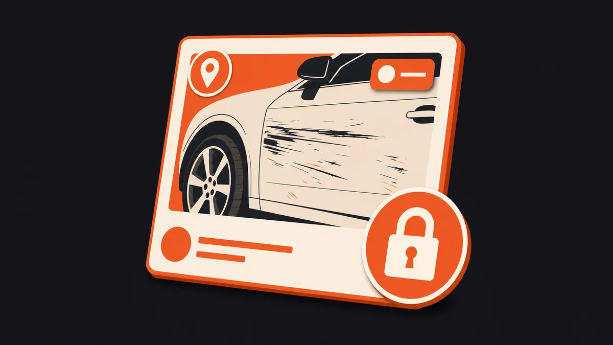 Timestamped geo-tagged photo evidence card locked to a specific audit finding