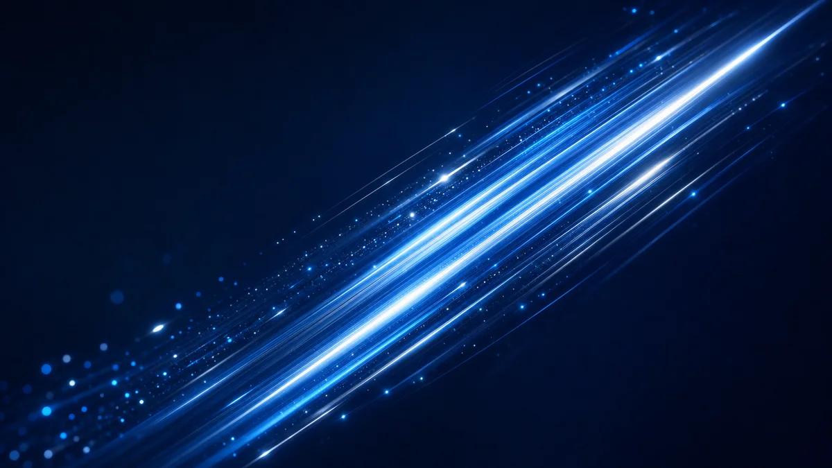 Diagonal momentum light streaks suggesting pipeline growth on a dark navy background